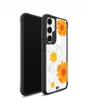 Clear Painted Flowers Black Hybrid Clear Case Cover For Samsung Galaxy S24 Plus