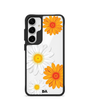 Clear Painted Flowers Black Hybrid Clear Case Cover For Samsung Galaxy S24 Plus