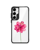 Clear Painted Hibiscus Black Hybrid Clear Case Cover For Samsung Galaxy S24 Plus