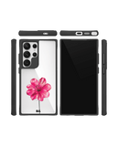 Clear Painted Hibiscus Black Hybrid Clear Case Cover For Samsung Galaxy S24 Ultra
