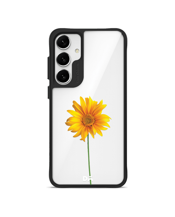 Clear Sunflower Black Hybrid Clear Case Cover For Samsung Galaxy S24 Plus