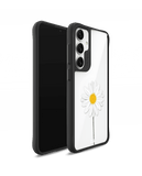 Clear White Daisy Black Hybrid Clear Case Cover For Samsung Galaxy S24
