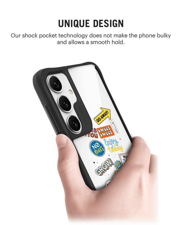 Current Mood Black Hybrid Clear Case Cover For Samsung Galaxy S24 Plus