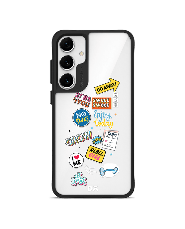 Current Mood Black Hybrid Clear Case Cover For Samsung Galaxy S24 Plus