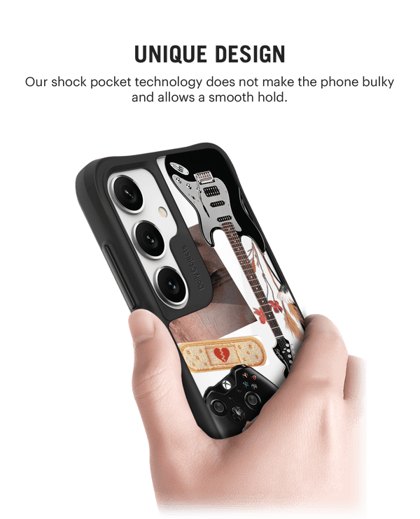 Desert Drop Black Hybrid Clear Case Cover For Samsung Galaxy S24 Plus