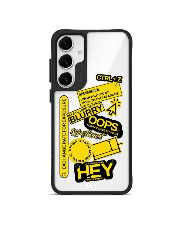 Designer Life Black Hybrid Clear Case Cover For Samsung Galaxy S24