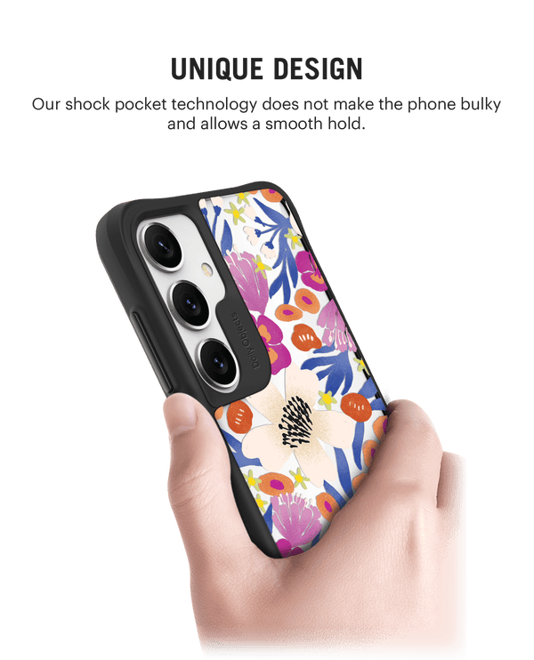 Dusty Balloonflower Black Hybrid Clear Case Cover For Samsung Galaxy S24 Plus