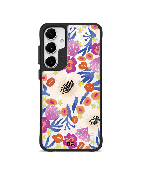 Dusty Balloonflower Black Hybrid Clear Case Cover For Samsung Galaxy S24 Plus
