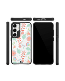 Ferns And Petals Black Hybrid Clear Case Cover For Samsung Galaxy S24