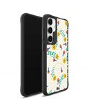 Festive Flora Black Hybrid Clear Case Cover For Samsung Galaxy S24 Plus