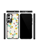 Festive Flora Black Hybrid Clear Case Cover For Samsung Galaxy S24 Plus