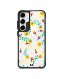 Festive Flora Black Hybrid Clear Case Cover For Samsung Galaxy S24 Plus