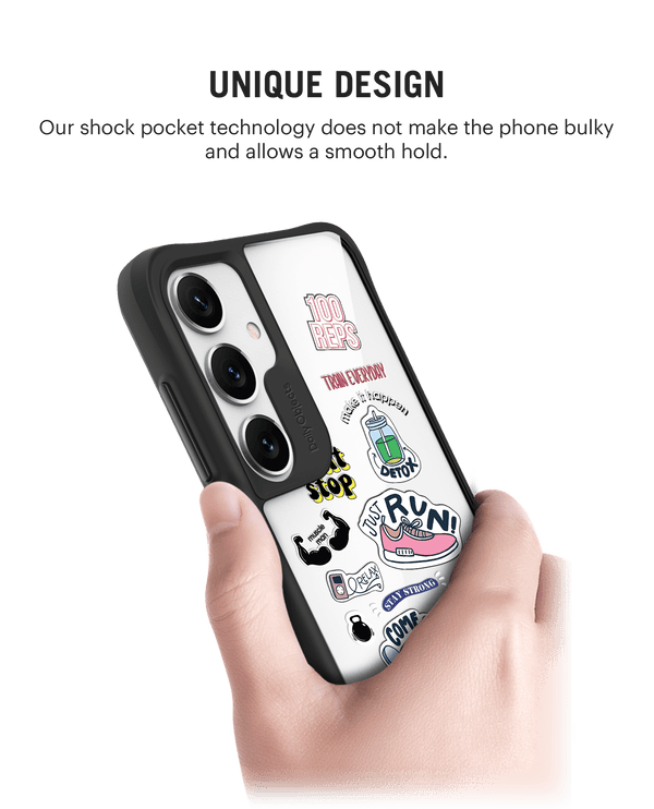 Fitspiration Black Hybrid Clear Case Cover For Samsung Galaxy S24 Plus