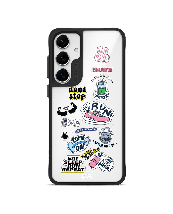 Fitspiration Black Hybrid Clear Case Cover For Samsung Galaxy S24 Plus