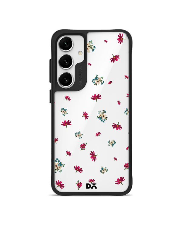 Floating Flowers Black Hybrid Clear Case Cover For Samsung Galaxy S24 Plus