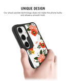 Flower Bunch Black Hybrid Clear Case Cover For Samsung Galaxy S24 Plus