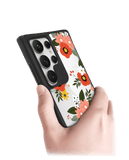 Flower Bunch Black Hybrid Clear Case Cover For Samsung Galaxy S24 Ultra