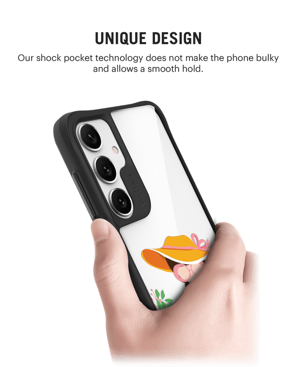 Flower Nerd Black Hybrid Clear Case Cover For Samsung Galaxy S24