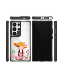 Flower Nerd Black Hybrid Clear Case Cover For Samsung Galaxy S24 Ultra
