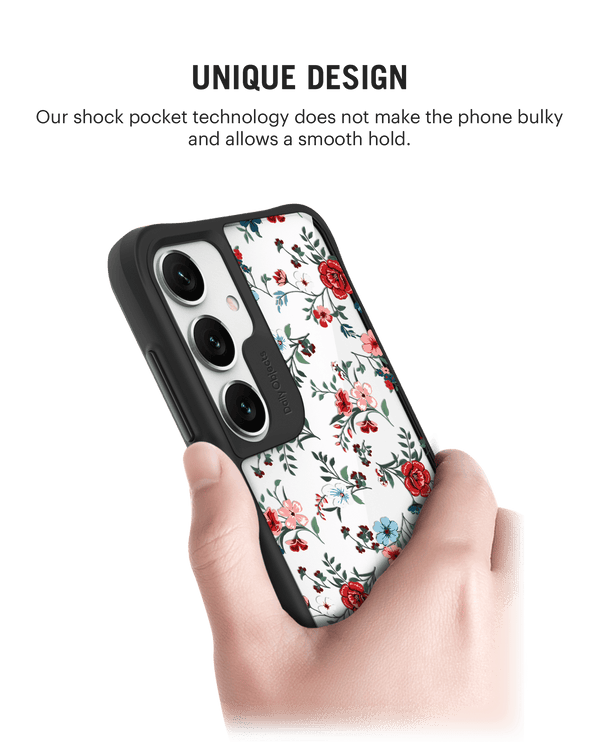 Flower Sheet Black Hybrid Clear Case Cover For Samsung Galaxy S24