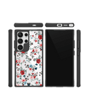 Flower Sheet Black Hybrid Clear Case Cover For Samsung Galaxy S24 Ultra
