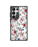 Flower Sheet Black Hybrid Clear Case Cover For Samsung Galaxy S24 Ultra