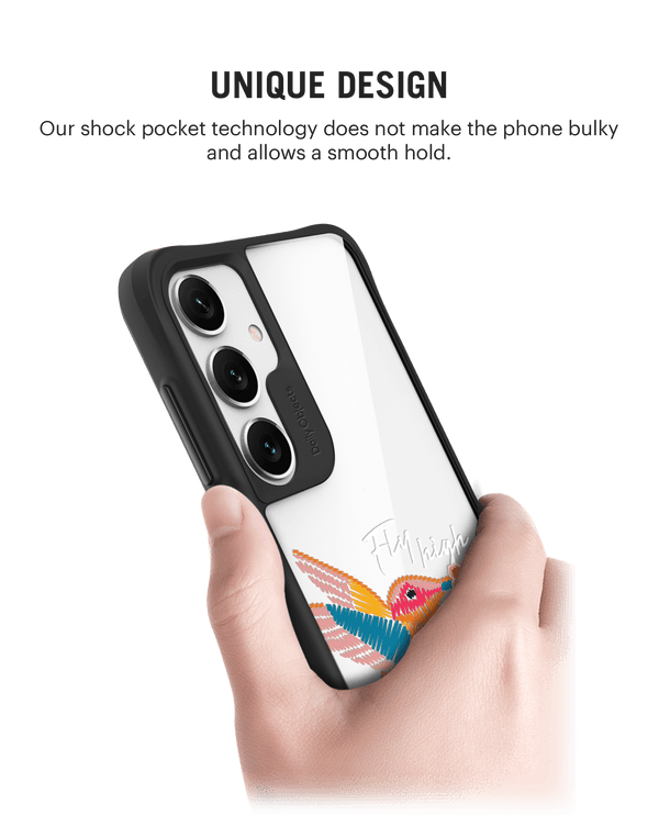 Fly High Black Hybrid Clear Case Cover For Samsung Galaxy S24 Plus