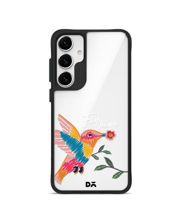 Fly High Black Hybrid Clear Case Cover For Samsung Galaxy S24 Plus