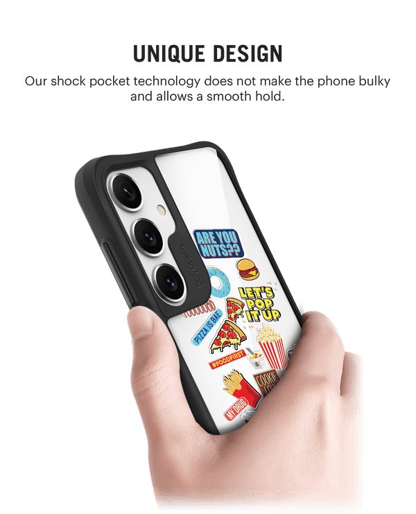 Food Coma Black Hybrid Clear Case Cover For Samsung Galaxy S24