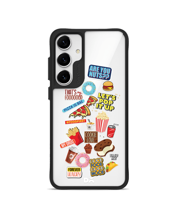 Food Coma Black Hybrid Clear Case Cover For Samsung Galaxy S24