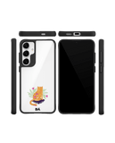Happy Kitty Black Hybrid Clear Case Cover For Samsung Galaxy S24 Plus