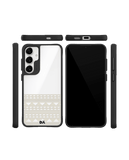 Mandala Band Off White Black Hybrid Clear Case Cover For Samsung Galaxy S24 Plus