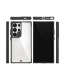 Mandala Flake Off White Black Hybrid Clear Case Cover For Samsung Galaxy S24 Ultra