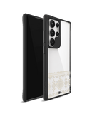 Mandala Tattoo Off White Black Hybrid Clear Case Cover For Samsung Galaxy S24 Ultra