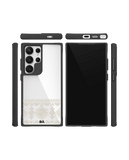 Mandala Tattoo Off White Black Hybrid Clear Case Cover For Samsung Galaxy S24 Ultra