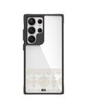 Mandala Tattoo Off White Black Hybrid Clear Case Cover For Samsung Galaxy S24 Ultra
