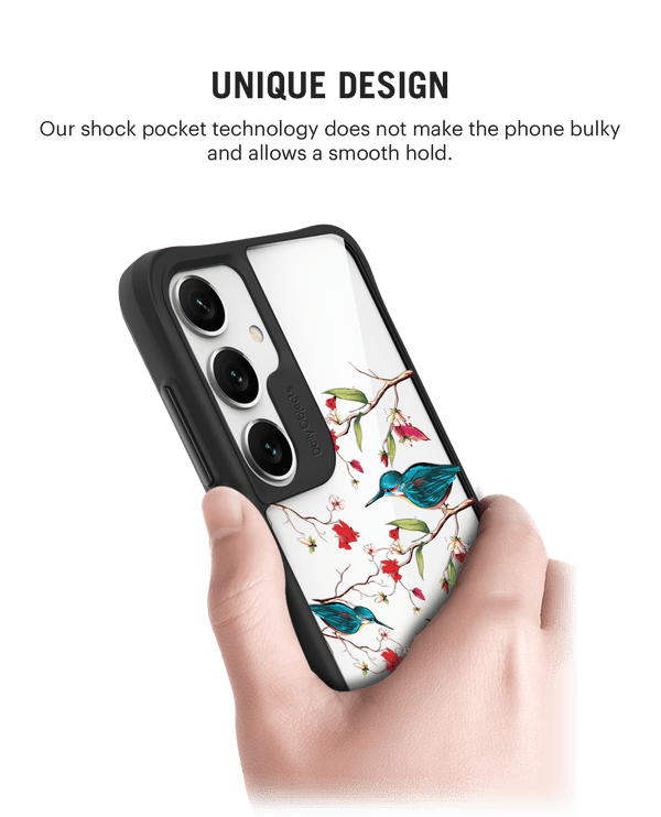 Melody Birds Black Hybrid Clear Case Cover For Samsung Galaxy S24