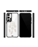 Off White Dreams Black Hybrid Clear Case Cover For Samsung Galaxy S24