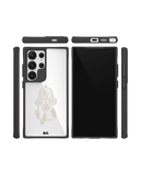 Off White Dreams Black Hybrid Clear Case Cover For Samsung Galaxy S24 Ultra