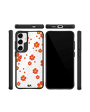 Orange Cosmos Black Hybrid Clear Case Cover For Samsung Galaxy S24