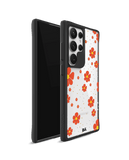 Orange Cosmos Black Hybrid Clear Case Cover For Samsung Galaxy S24 Ultra