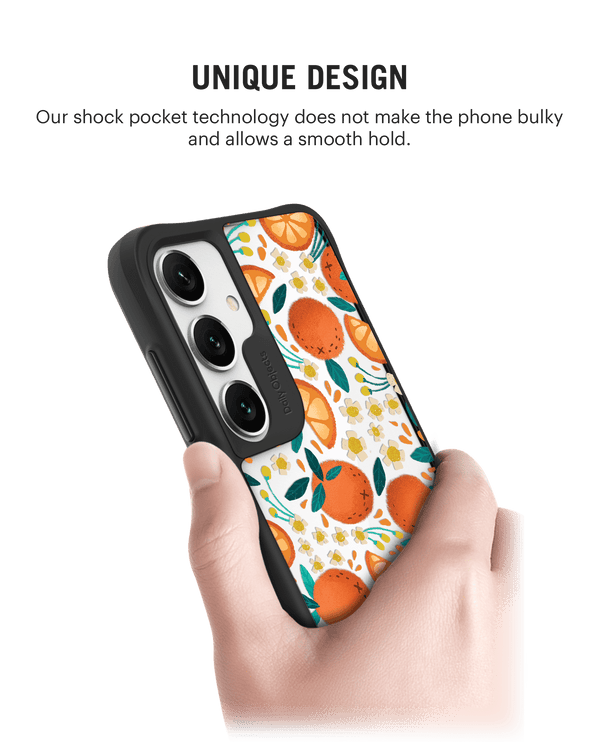 Orange Haul Black Hybrid Clear Case Cover For Samsung Galaxy S24