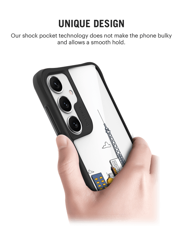 Paris Skyline Black Hybrid Clear Case Cover For Samsung Galaxy S24