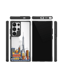 Paris Skyline Black Hybrid Clear Case Cover For Samsung Galaxy S24 Ultra