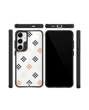 Peach Diamonds Black Hybrid Clear Case Cover For Samsung Galaxy S24 Plus