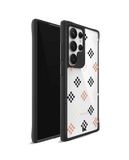 Peach Diamonds Black Hybrid Clear Case Cover For Samsung Galaxy S24 Ultra