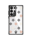 Peach Diamonds Black Hybrid Clear Case Cover For Samsung Galaxy S24 Ultra