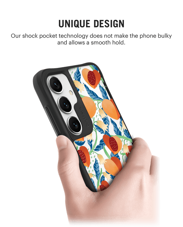 Peachy Peaches Black Hybrid Clear Case Cover For Samsung Galaxy S24