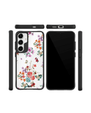 Periwinkle & Roses Black Hybrid Clear Case Cover For Samsung Galaxy S24 Plus