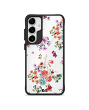 Periwinkle & Roses Black Hybrid Clear Case Cover For Samsung Galaxy S24 Plus